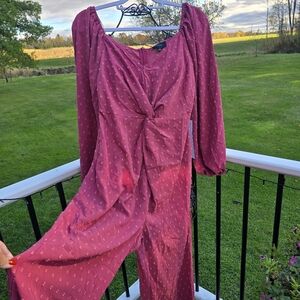 Jumpsuit, Lumiere, Swiss Dot Dusty Rose / Mauve, size Small, NWT
